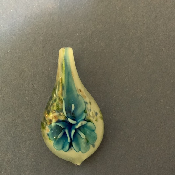 Blue Murano Lampwork Glass Waterdrop pendant* - Picture 4 of 6